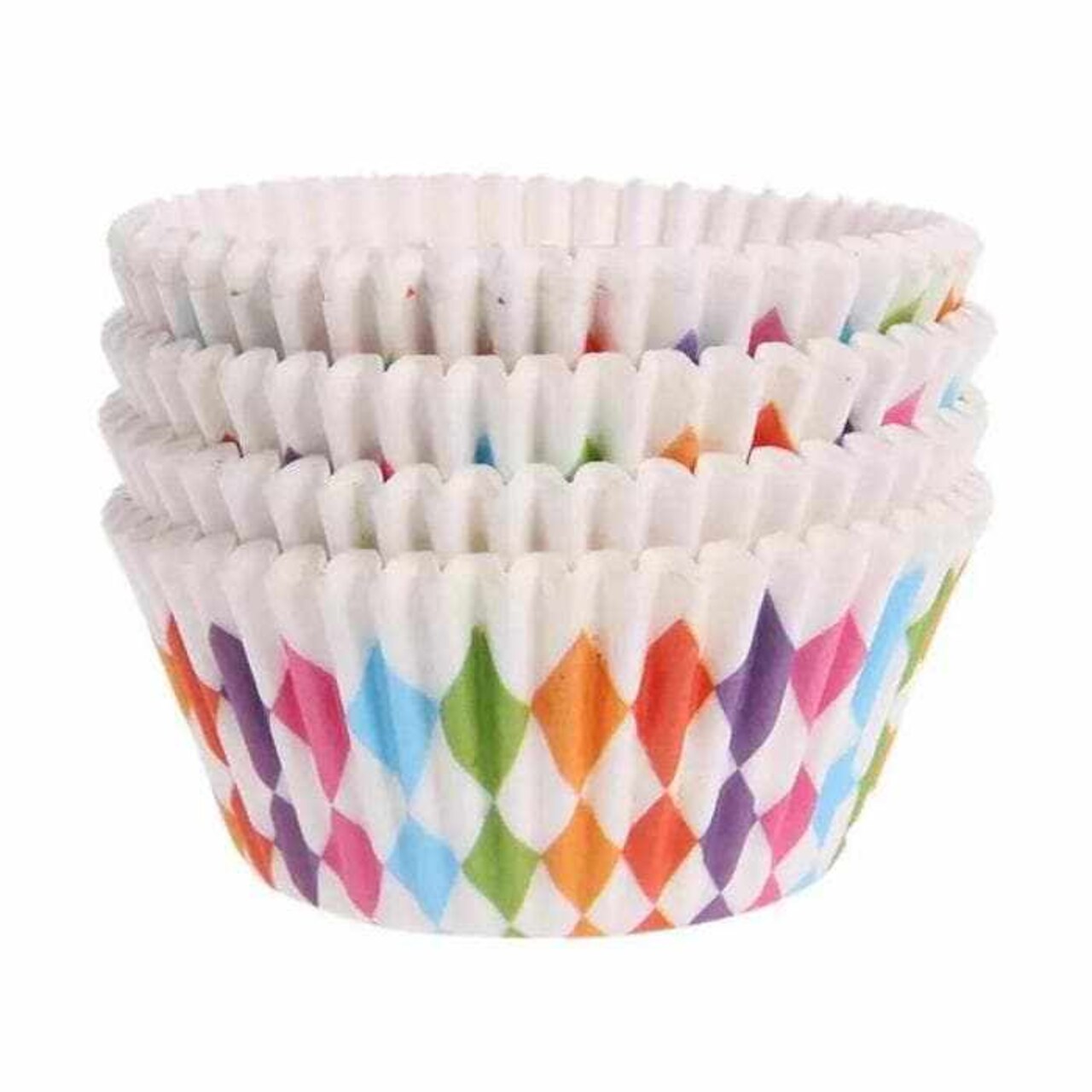 Rainbow Diamond Print Standard Size Cupcake Wrappers & Liners | 25 PC Set